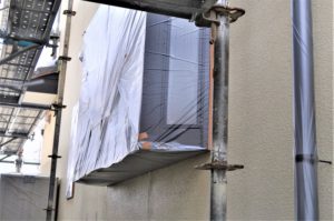 外壁塗装　工事　現場　養生　保護