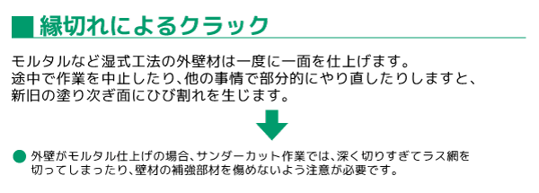 縁切れによるクラック